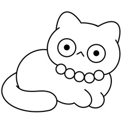 cute cat  chalk coloring