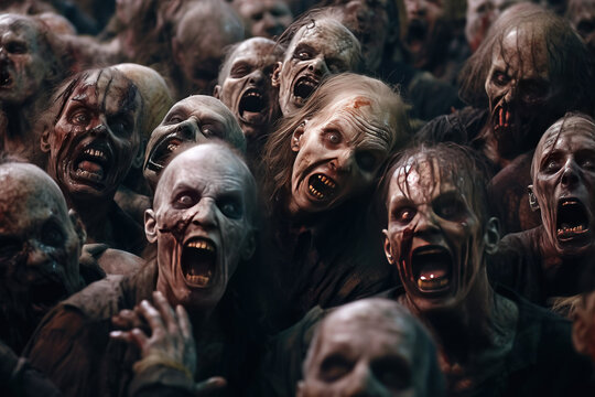 crowd of zombies generative ai