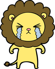 Fototapeta premium cartoon crying lion