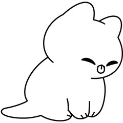 cute cat  chalk coloring