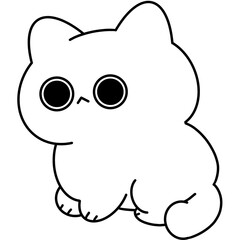 cute cat  chalk coloring