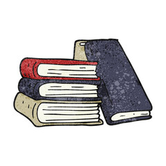 freehand textured cartoon stack of books