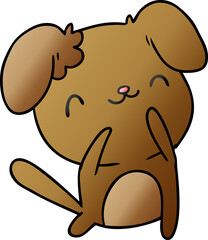 gradient cartoon illustration kawaii of a cute dog