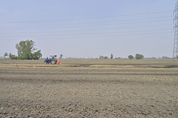 tractor working in the field