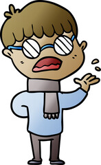 Fototapeta premium cartoon boy wearing spectacles