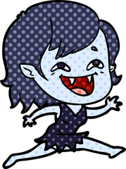 cartoon laughing vampire girl