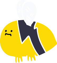 hand drawn quirky cartoon bumblebee