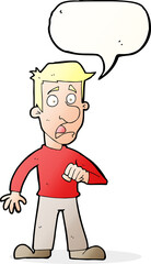cartoon shocked man with speech bubble