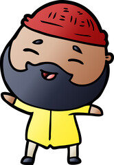 cartoon happy bearded man