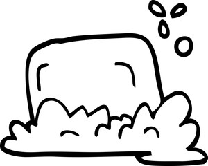 line drawing cartoon bar of soap