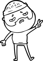 cartoon worried man with beard