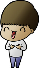 happy cartoon boy