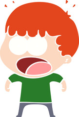 flat color style cartoon shocked man