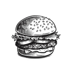 Fototapeta premium hamburger on transparent background