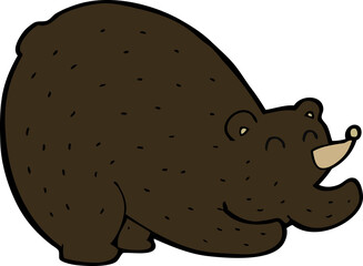 cartoon stretching black bear
