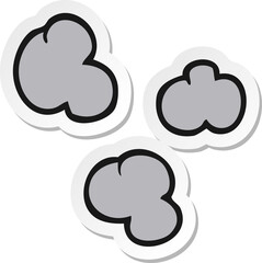 sticker of a cartoon smoke clouds
