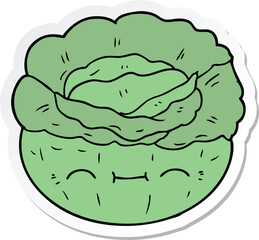 sticker of a cartoon cabbage