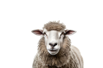 portrait of a sheep isolated on white