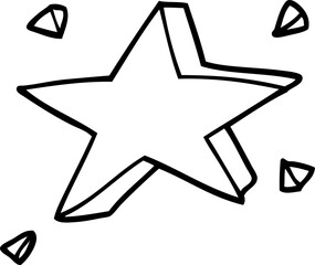 line drawing cartoon yellow stars