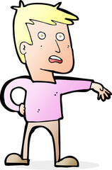 cartoon man making camp gesture