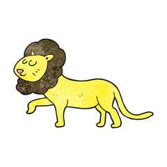 freehand textured cartoon lion
