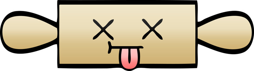 gradient shaded cartoon of a rolling pin