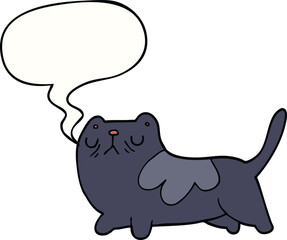 cartoon cat with speech bubble