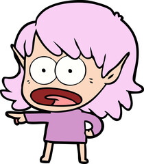 cartoon shocked elf girl