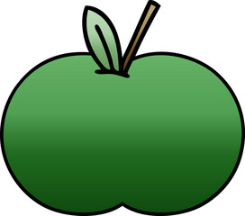 gradient shaded cartoon of a juicy apple