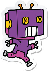 sticker of a cartoon robot