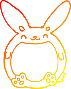 recommend clip art: warm gradient line drawing of a cartoon rabbit
