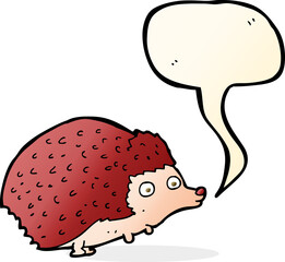 cartoon hedgehog with speech bubble