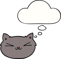 happy cartoon cat with thought bubble