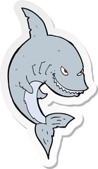 sticker of a funny cartoon shark