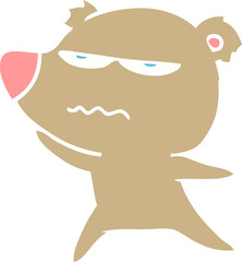 angry bear flat color style cartoon