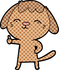 happy cartoon dog giving thumbs up sign