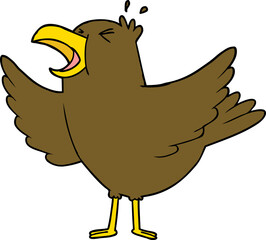 cartoon bird squawking