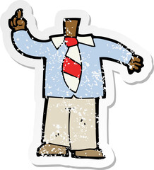 retro distressed sticker of a cartoon body