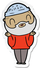 sticker of a cartoon bearded man