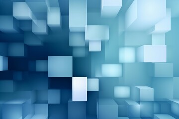 Abstract blue background with rectangle patterns, Generative ai