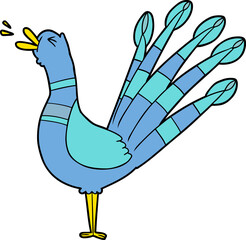 cartoon peacock