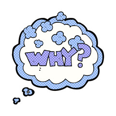 freehand drawn thought bubble cartoon shout WHY?