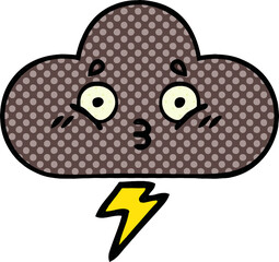 comic book style cartoon of a storm cloud