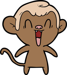 cartoon laughing monkey