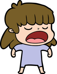 cartoon woman talking loudly