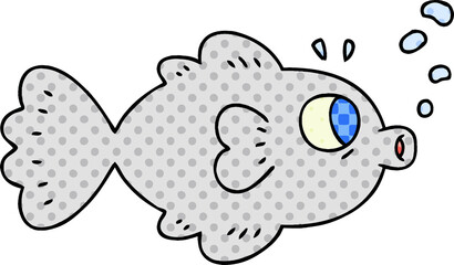 comic book style quirky cartoon fish