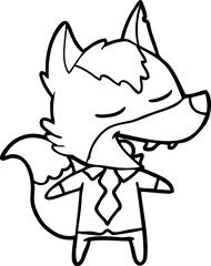 cartoon office wolf laughing