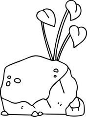 line drawing quirky cartoon vines