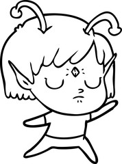 Obraz premium cartoon alien girl