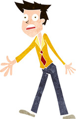 cartoon stressed man